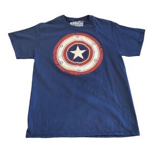 Superpuff Captain America Crewneck Tee Shirt Size Large